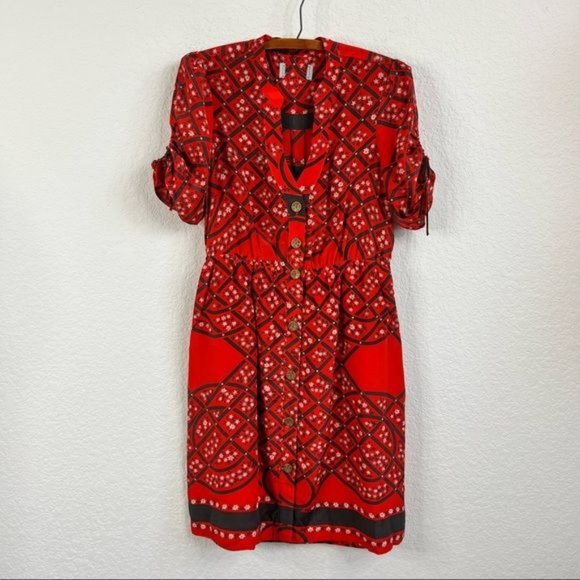 Anthropologie Moulinette Soeurs Pattern Silk "Maeshowe Shirtdress" Dress - Picture 3 of 10